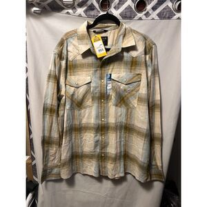 NWT Carhartt Montana Rugged Flex Relaxed Lightweight LS Snap Plaid Shirt Large